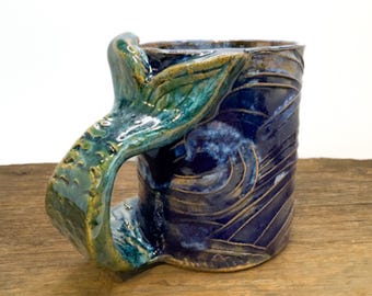 Mermaid Tail Waves Mug handmade