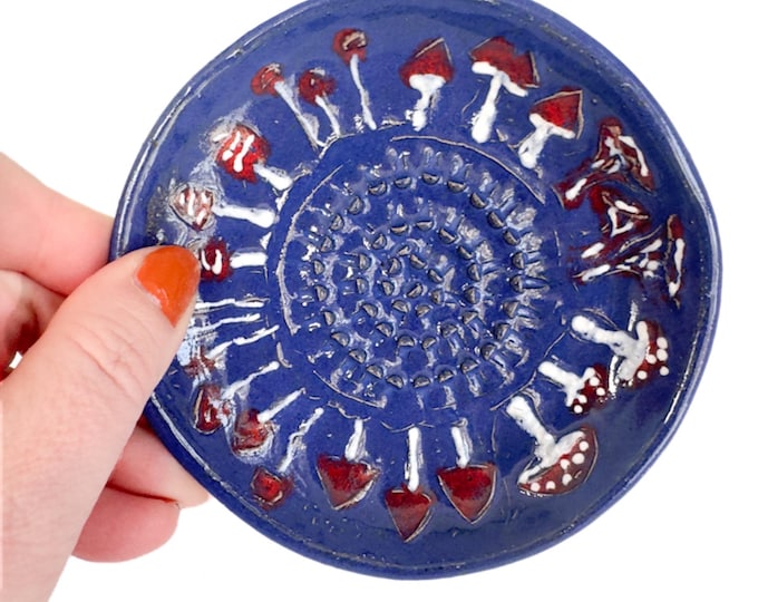 Fairy Ring Blue Garlic Grater handmade