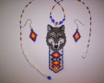 Vertical Brick/Peyote Stitch Wolf Feather Delica Seed Beads Beading PDF E-File Pendant Pattern - 61