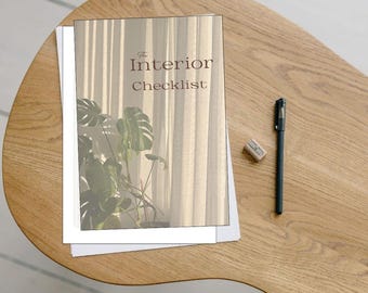 Interior Design Checklist Printable, Instant Download, Printable ...