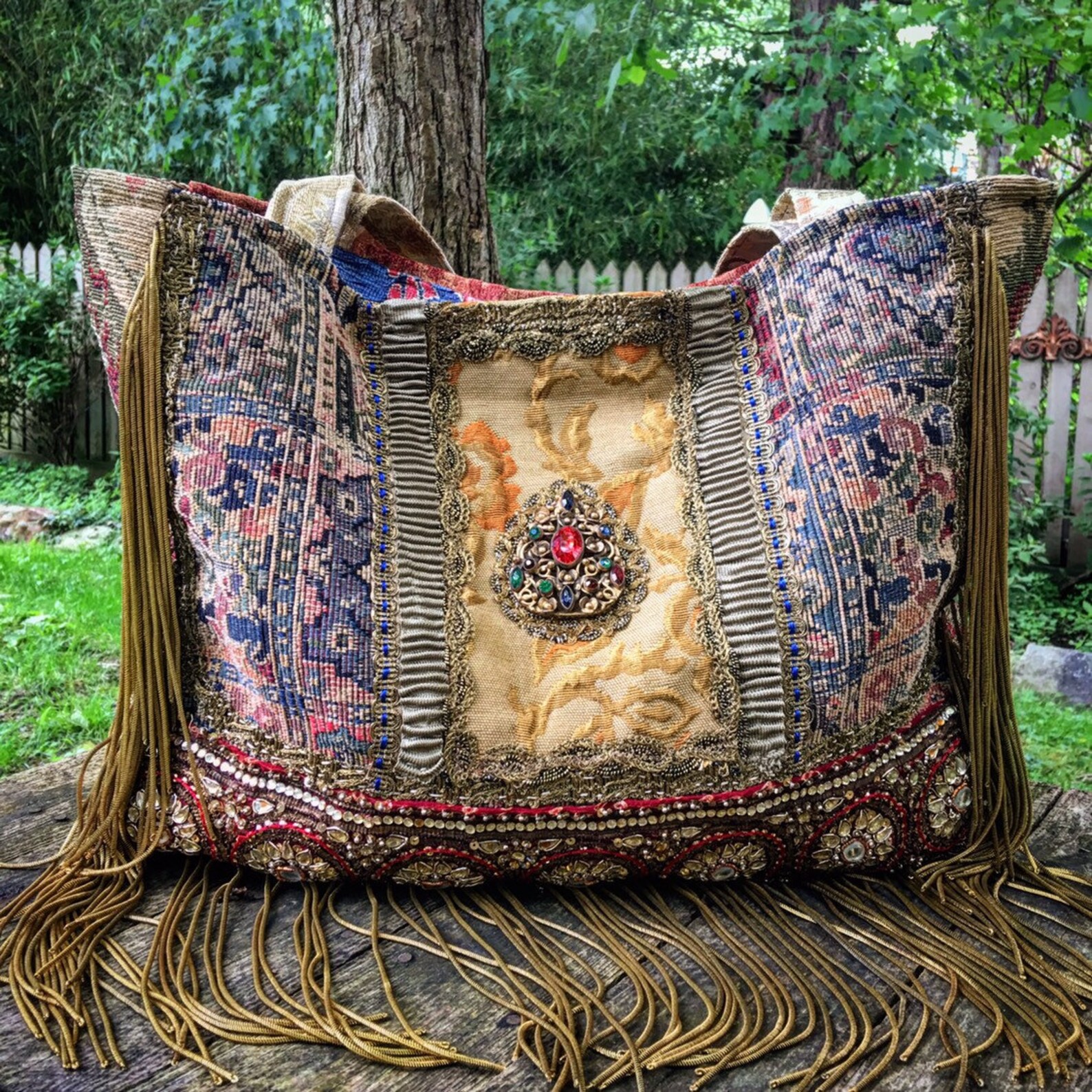 RenaissanceInspired Ancient Bohemian Carpet Bag Large Etsy