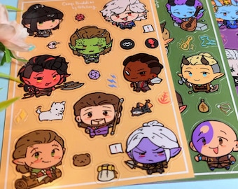 Baldur's Gate 3 A5 Transparent Sticker Bogen