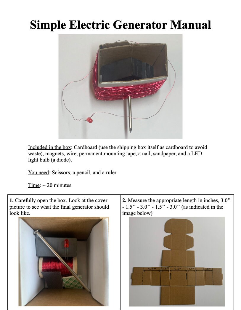 Simple Electric Generator Kit - Etsy
