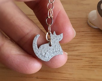 Doggy Earrings, Sterling Silver Ear Wire, Hand-painted and Textured