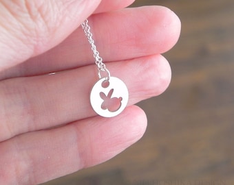 Mini Bunny Necklace, Sterling Silver