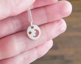 Mini Moon Necklace, Sterling Silver