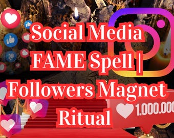Social Media Fame Zauber | Anhänger Magnet Ritual | Wachsen Sie Ihr Blog, Einfluss und Anerkennung