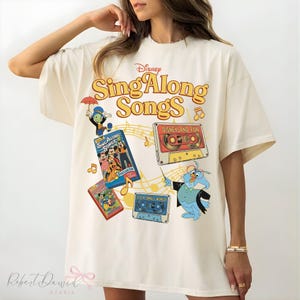 Retro Disney Jiminy Cricket and Professor Owl Sing Along Songs Shirt, Disneyland Fun Its A Small World Cassette Tape, WDW Family Trip Outfit
