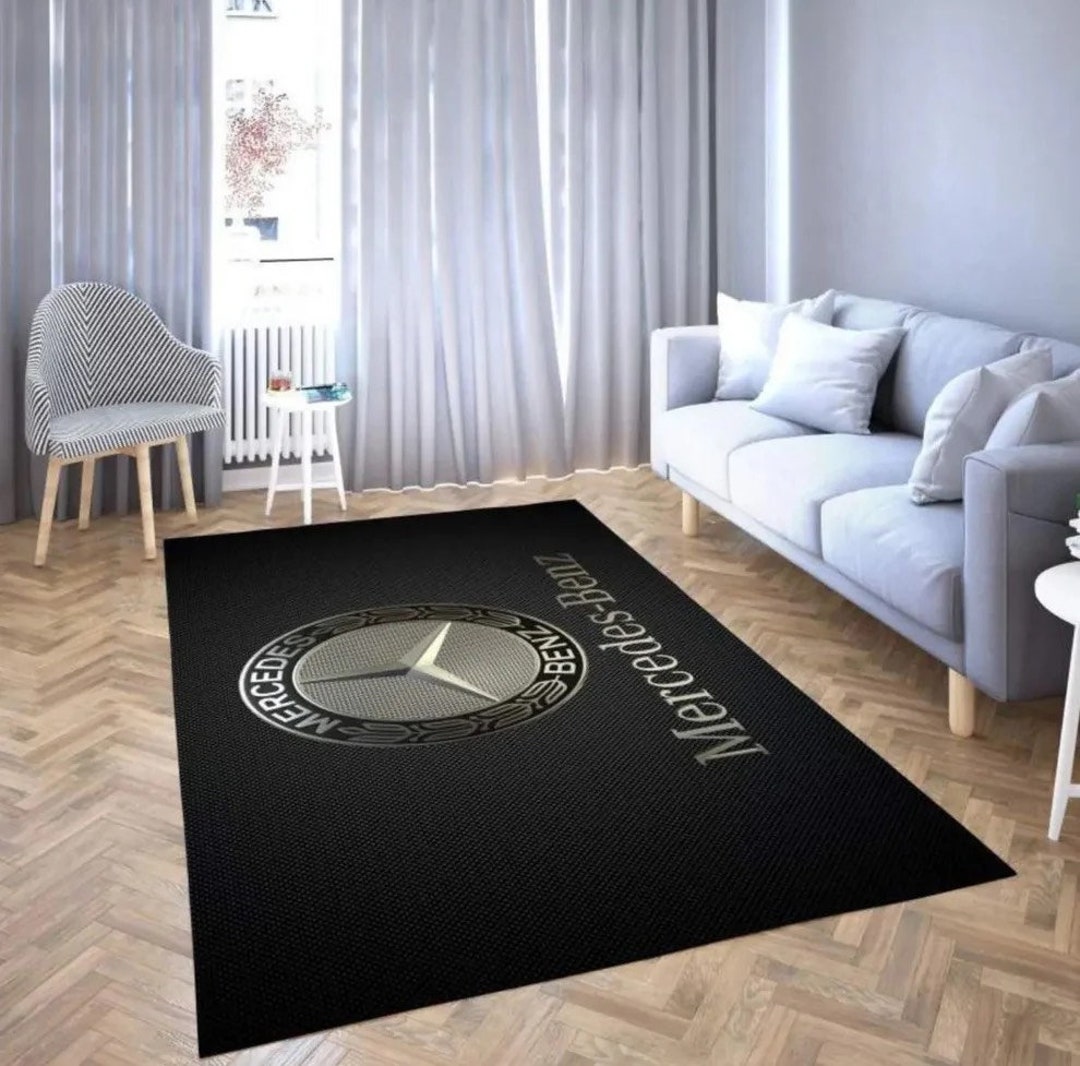 Black Mercedes Benz Logo Digital Printing, Non-slip Base, Machine ...