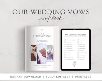 結婚の誓いのワークブック：パーソナライズされた誓いのプランナー（PDFデジタルダウンロード）
