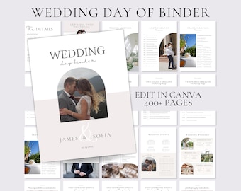 Wedding Coordinator | Day of Binder, Wedding Checklist, Timeline & Itinerary | Bachelorette + Bridal Shower Planner | Mobile Itineary Bonus