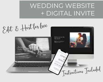Wedding Website Canva Template: RSVP & Digital Invite