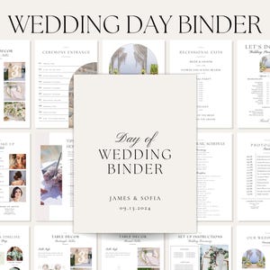 Hochzeitstag Binder | Hochzeitsplaner | Hochzeits-Timeline, Hochzeits-Checkliste, Hochzeitsplaner, Canva