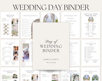 Wedding Day Binder | Wedding Coordinator | Wedding Timeline, Wedding Checklist,Wedding Planner, Canva