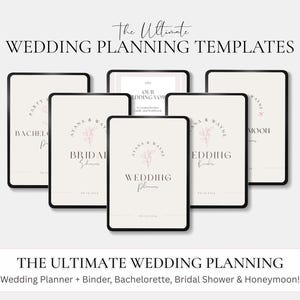 Wedding Planner Book  | Wedding Day Binder, Marriage Planner , Bachelorette Party Planner + Bridal Shower Planner, Instant Download