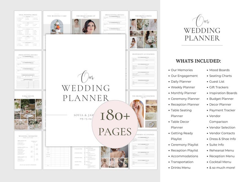 Wedding Coordinator| Marriage Planner| Wedding Timeline Wedding Binder| Wedding Planning Book| Wedding Decor | Wedding Seating Printable image 2