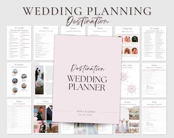 Destination Wedding Planner Template Bundle | Editable Canva Template | Bonus Mobile Guest Itinerary Included
