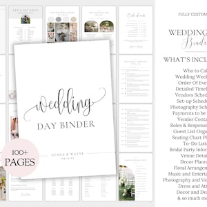 Wedding Coordinator| Marriage Planner| Wedding Timeline Wedding Binder| Wedding Planning Book| Wedding Decor | Wedding Seating Printable image 3