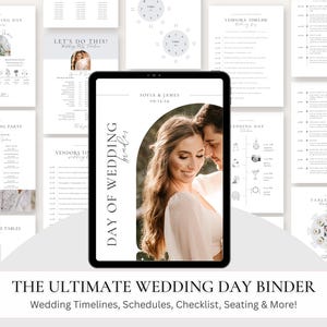 Das ultimative Hochzeitsplaner Template: Day-Of Sammelmappe, Checkliste, Timeline