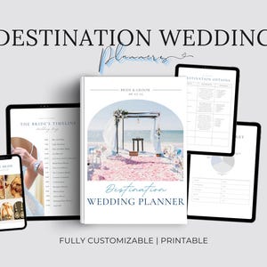 Planificador de bodas de destino / Plantilla Canva / Registro de gastos y presupuesto de bodas / Cronogramas de bodas / Cuenta regresiva y lista de verificación para bodas