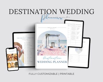 Destination Wedding Planner | Template | Editable Budget Tracker, Countdown & Checklist | Wedding Timeline | Instant Download | Canva