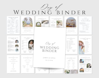 Wedding Day Binder: Wedding Coordinator Editable Timeline, Checklist, Seating Plan , Mobile Itinerary , Digital | Printable | Canva