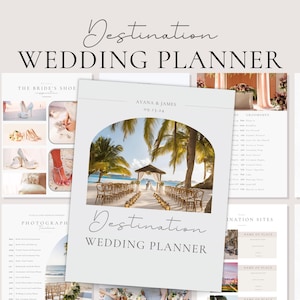Destination Wedding Planner |  180 page Canva Template Bundle | Editable Template | Mobile Guest Itinerary | Customizable Wedding Planner