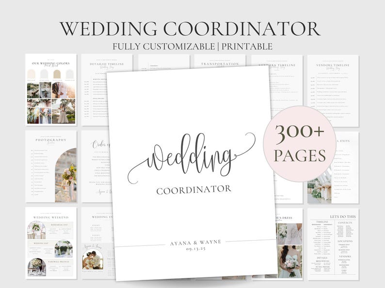 Wedding Coordinator| Marriage Planner| Wedding Timeline Wedding Binder| Wedding Planning Book| Wedding Decor | Wedding Seating Printable image 1