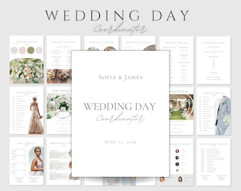 Wedding Coordinator | Wedding Day Binder | Wedding Timeline, Wedding Checklist, Wedding Planner, Editable Canva Printable