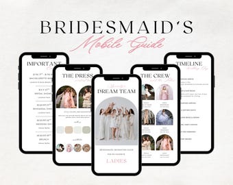 Bridesmaid Guide | Mobile-Friendly Wedding Party Planner | Bridesmaid Duties, Timeline & Itinerary | Instant Download