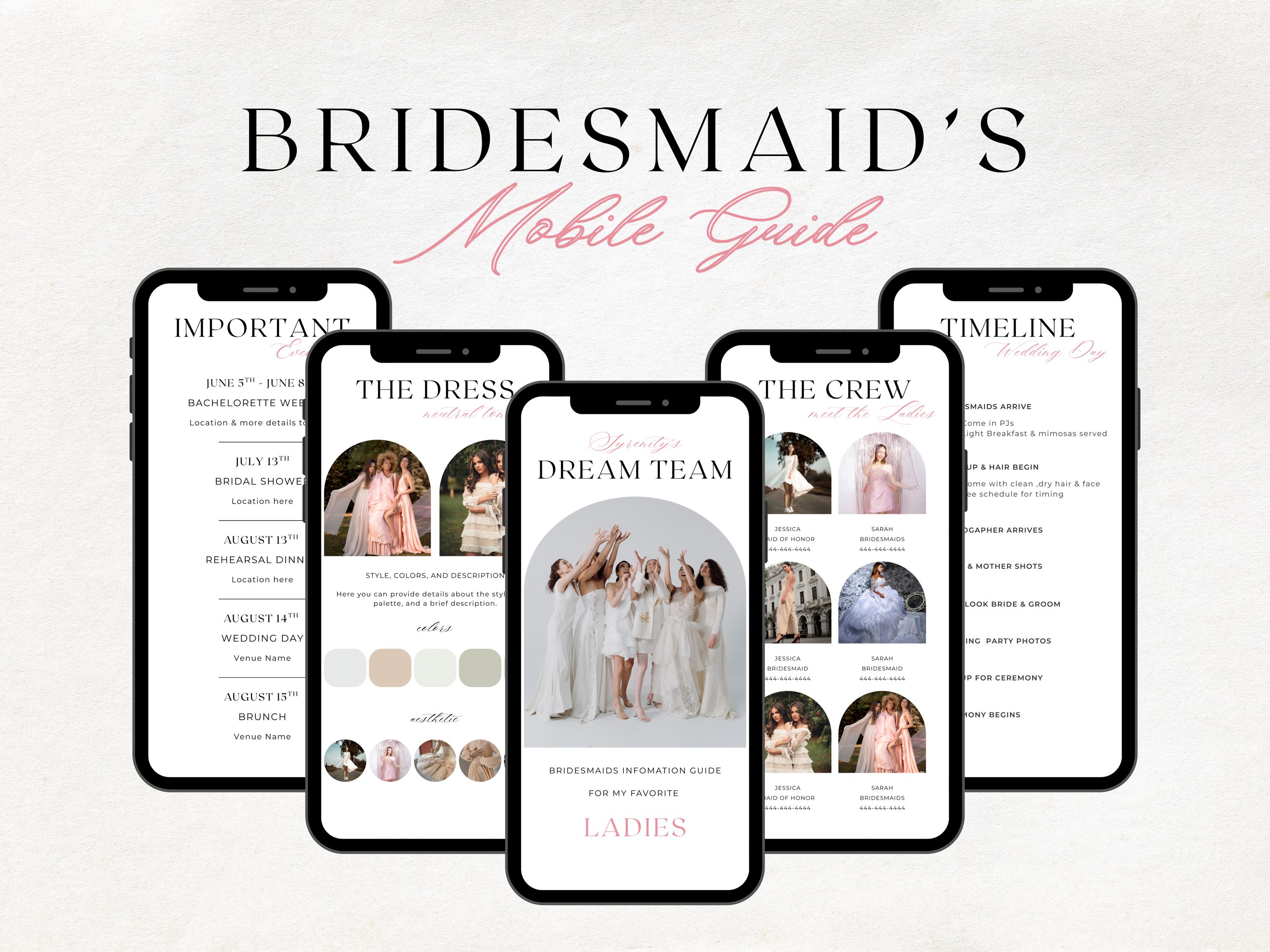 Editable Mobile Bridesmaids Itinerary