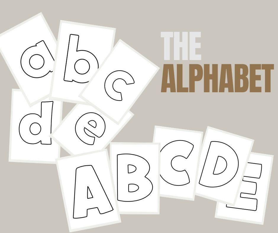 Printable ABC Letters Large Uppercase and Lowercase Alphabet Instant