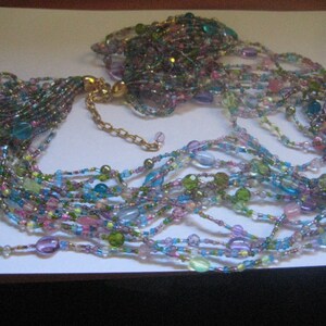 Joan Rivers Torsade Style 80s Long Necklace in Multi-Colored Beads Made in Czechoslovakia
