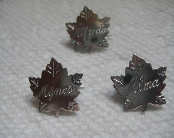 Liberty Silver Maple Leaf Name Pins Letter A