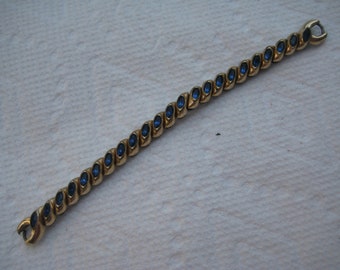 Vintage Ladies Bar Clamp Sapphire Gemstone Expandable Bretton Watch Band