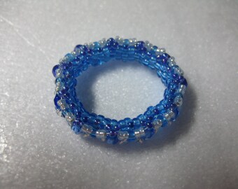 Size 9 Bead Woven Rings with Bicones or Fire Polished beads and Seed Beads