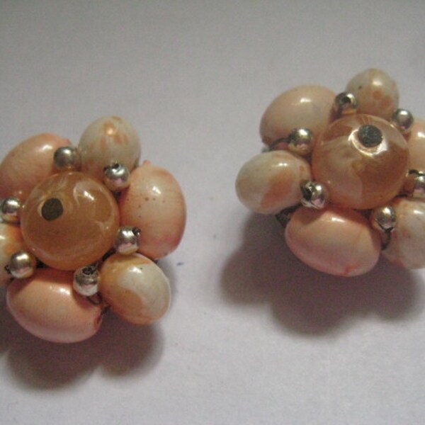 Hong Kong Clip On Cluster Faux Pearl Earrings