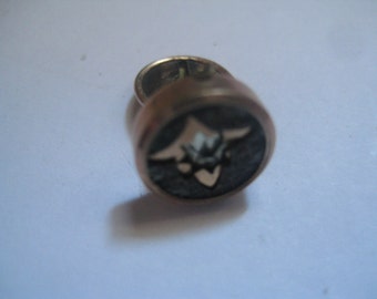 Antique Gold Plated Shirt S with Clear Glass Stone  and Plain on the Other