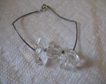 Vintage Sterling Tubes and Swarovski Crystals Bracelet