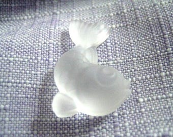 One 24mm Matte Crystal Camphor Glass Fish Shaped Pendant by Swarovski Half Drilled on Tail