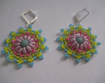 Neon Wheels Pierced Wire Earrings  Designed by ME