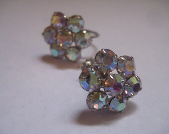 STERLING Flower Shaped Screw On or Screw back Earrings From the 50s