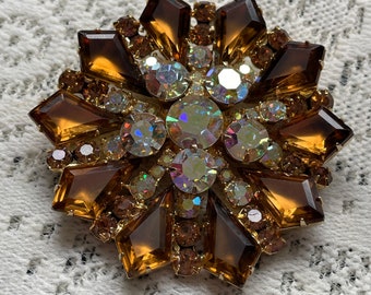 Verified Juliana Grand Parure of Choker  Bracelet Earrings and Brooch from Ann Pitman’s Juliana Jewelry Reference Book  Topaz Kite Stones