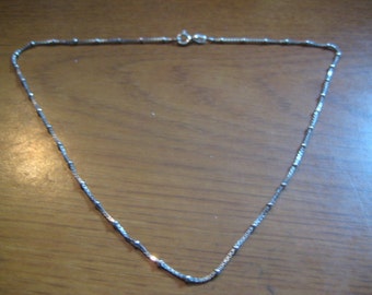 16 Inch Box Chain With Bead Seperator Choker for Child Made in Italy 925