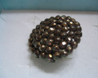 Antique Victorian Cut Steel NEW FRANCE Button Cover