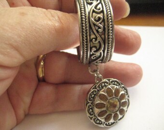Napkin Ring or Wine Jar Collar Who Knows It Is Lovely in Silvertone Metal