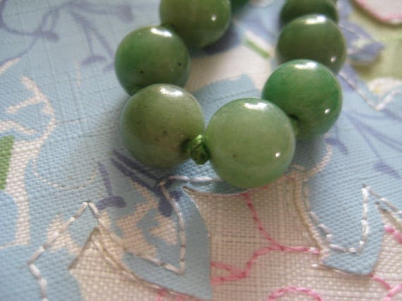 Natural Color Jade Beads Hand Tied with Silk and … - image 5