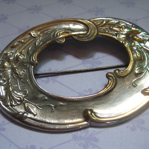 Retro wiktoriańskiej lub w stylu art deco Broszka PIN w srebro i złoto