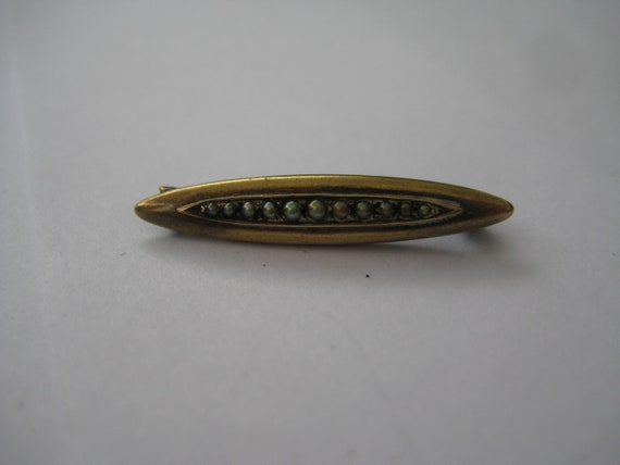 Antique Victorian 14K Marked  Bar or Lingerie Pin - image 2