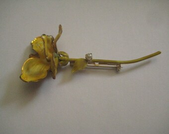 Original by Robert 3-D Yellow Enamel Flower Pin